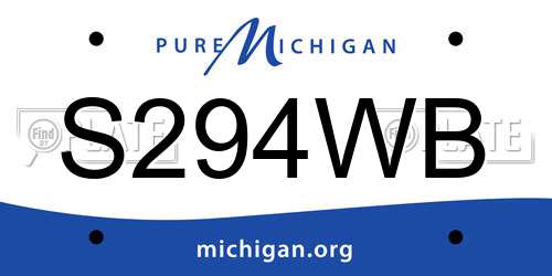 S294WB Michigan License Plate