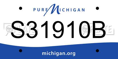 S31910B Michigan License Plate
