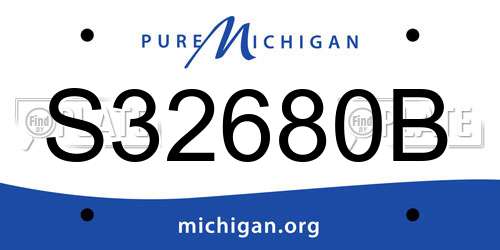 S32680B Michigan License Plate