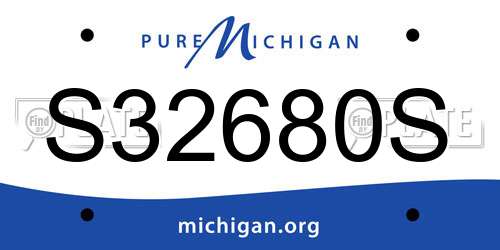 S32680S Michigan License Plate