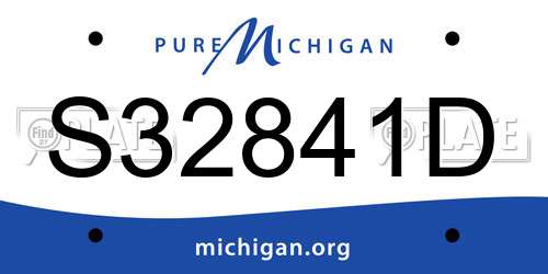 S32841D Michigan License Plate