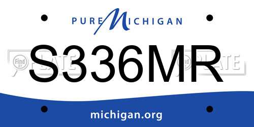 S336MR Michigan License Plate