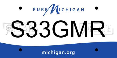 S33GMR Michigan License Plate