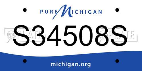S34508S Michigan License Plate