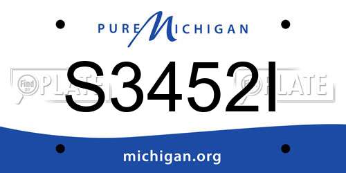 S3452I Michigan License Plate