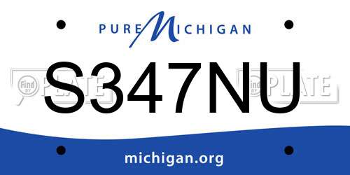 S347NU Michigan License Plate