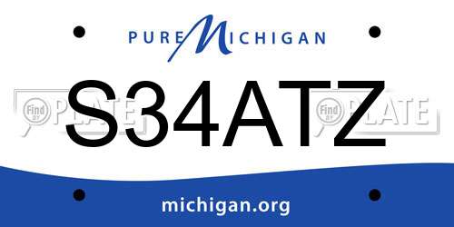 S34ATZ Michigan License Plate