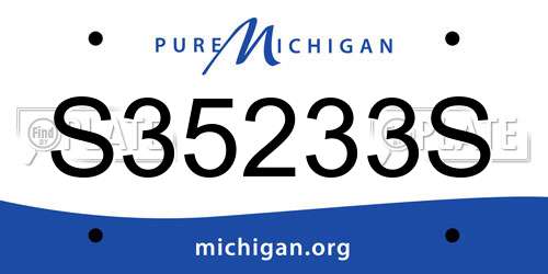 S35233S Michigan License Plate