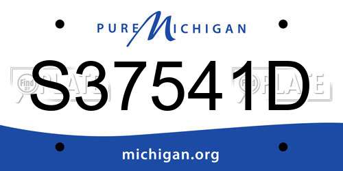 S37541D Michigan License Plate