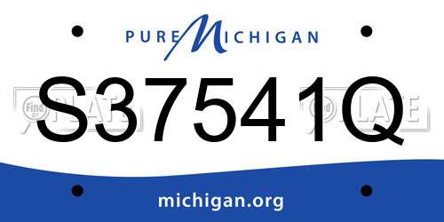 S37541Q Michigan License Plate