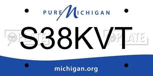 S38KVT Michigan License Plate