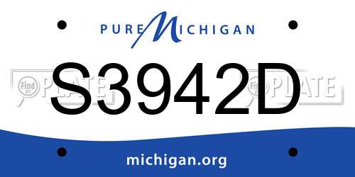 S3942D Michigan License Plate