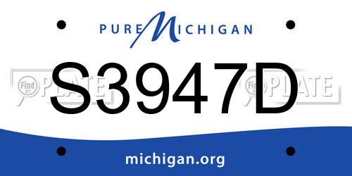 S3947D Michigan License Plate