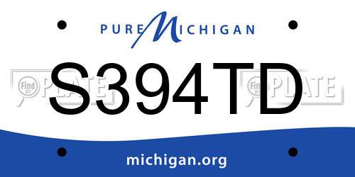 S394TD Michigan License Plate
