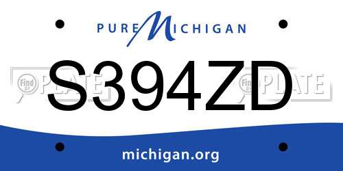 S394ZD Michigan License Plate