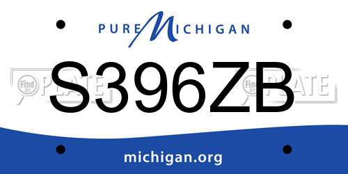 S396ZB Michigan License Plate