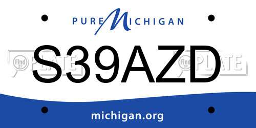 S39AZD Michigan License Plate