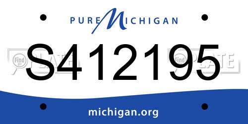 S412195 Michigan License Plate