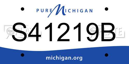 S41219B Michigan License Plate