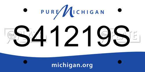S41219S Michigan License Plate