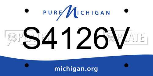 S4126V Michigan License Plate