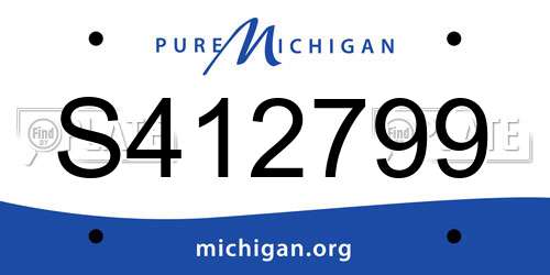 S412799 Michigan License Plate