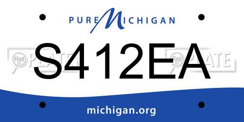 S412EA Michigan License Plate