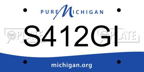 S412GI Michigan License Plate