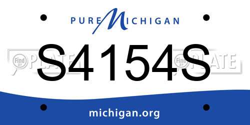S4154S Michigan License Plate