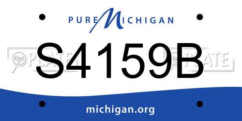 S4159B Michigan License Plate