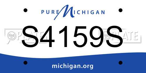 S4159S Michigan License Plate