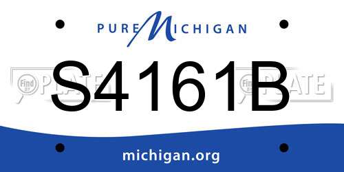 S4161B Michigan License Plate