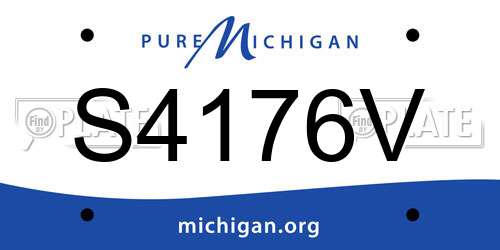 S4176V Michigan License Plate