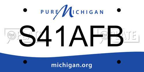 S41AFB Michigan License Plate