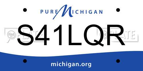 S41LQR Michigan License Plate