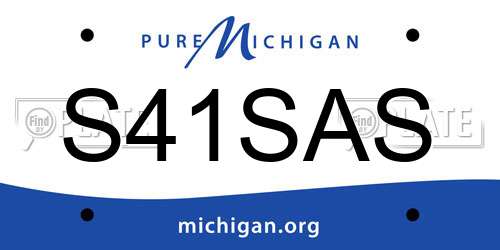 S41SAS Michigan License Plate