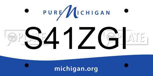 S41ZGI Michigan License Plate