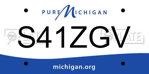 S41ZGV Michigan License Plate