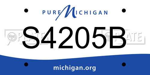 S4205B Michigan License Plate