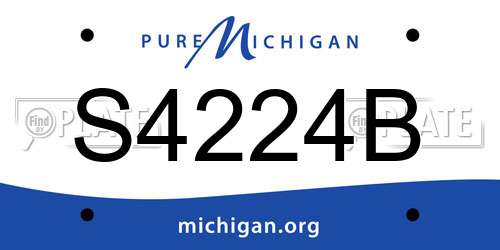 S4224B Michigan License Plate