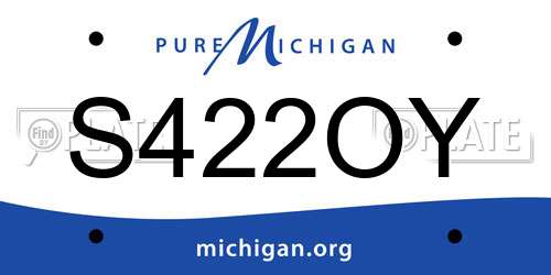 S422OY Michigan License Plate