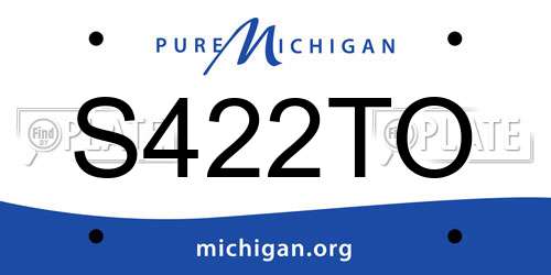 S422TO Michigan License Plate