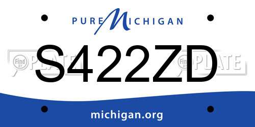 S422ZD Michigan License Plate