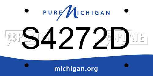 S4272D Michigan License Plate