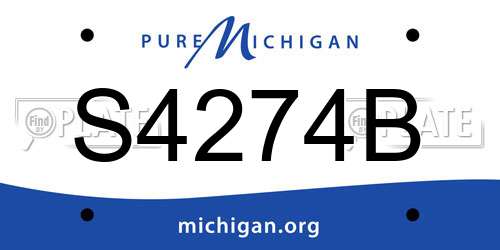 S4274B Michigan License Plate