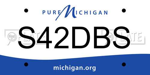 S42DBS Michigan License Plate