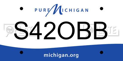 S42OBB Michigan License Plate