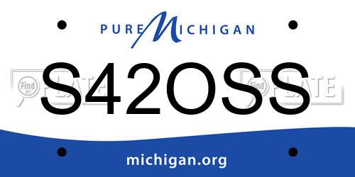 S42OSS Michigan License Plate