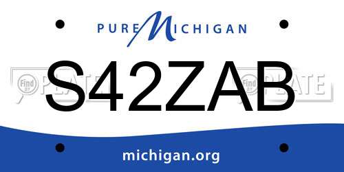 S42ZAB Michigan License Plate