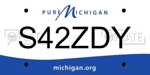 S42ZDY Michigan License Plate